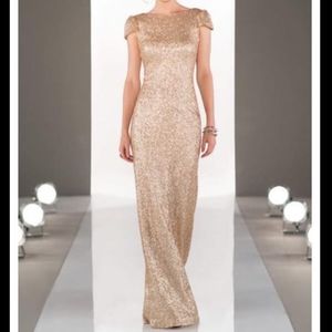 Sorella Vita Gold Sequins Bridesmaids Dress